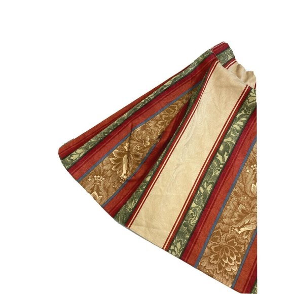 3 Custom Made Luxury Valances Window Treatments Curtains Red Green Yellow Stripe - Picture 7 of 11